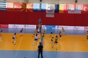 Imagine din meciul Romania - Serbia, din semifinalele Campionatului Balcanic Under 16