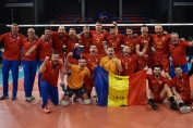 Bucuria victoriei naționalei României după victoria cu Grecia, de la Campionatul European (FOTO: CEV)